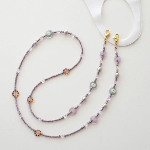 ハンドメイドの材料紹介「「紫小花ビーズのマスクホルダー」の材料」