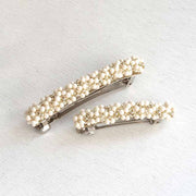 ドロップビーズのバレッタ(ホワイト)