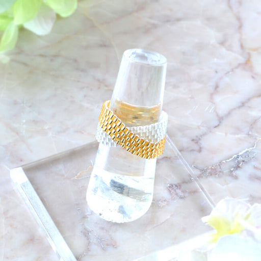 ハンドメイドの無料レシピ「ペヨーテステッチで作るクロスリング」