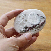 Long-tailed Tit Brooch（ふっくらシマエナガのブローチ）