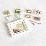 天然石と2ホールビーズで作るサークルモチーフネックレス(ジェイドグリーン)