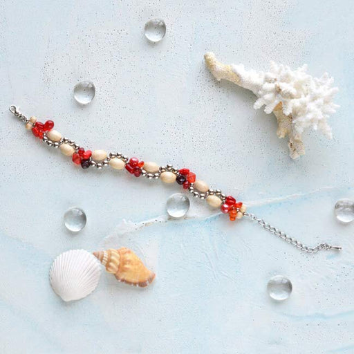 ハンドメイドの無料レシピ「チェコビーズで作るウェーブブレスレット」