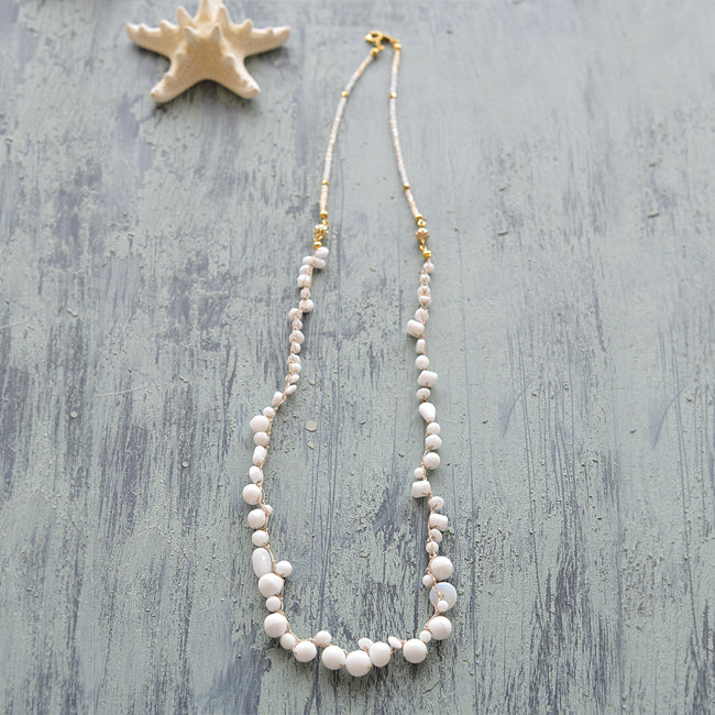 ハンドメイドの材料紹介「「くさり編みで作るホワイトルーズロープネックレス」の材料」