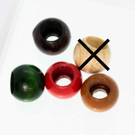 ウッドビーズ（二段穴ループエンド）