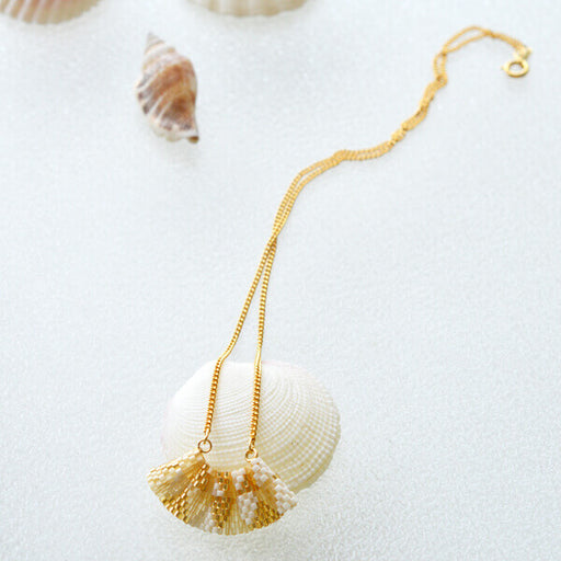 ハンドメイドの材料紹介「「扇のネックレス（ゴールド）」の材料」