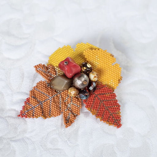 ハンドメイドの材料紹介「「紅葉ブローチ」の材料」