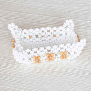 テグス編みで作るスクエアトレイ(ナチュラル)