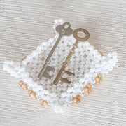 テグス編みで作るスクエアトレイ(ナチュラル)