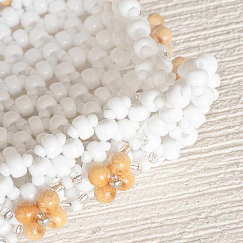 テグス編みで作るスクエアトレイ(ナチュラル)