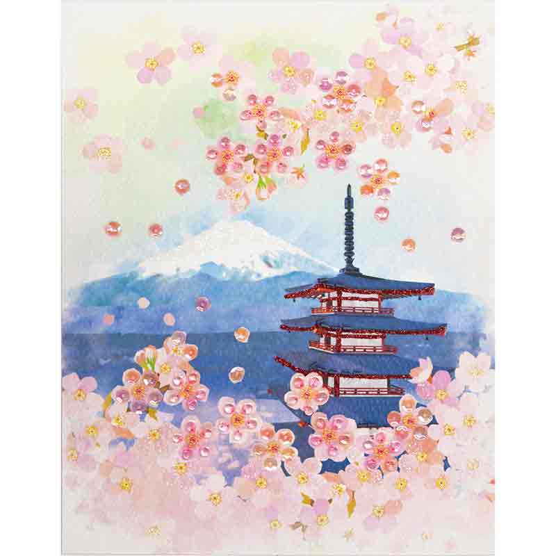 ビーズデコール<桜と富士>