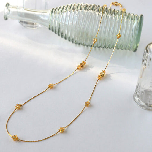 ハンドメイドの材料紹介「「ビーズボールとオーナメントボールのネックレス（ゴールド）」の材料」