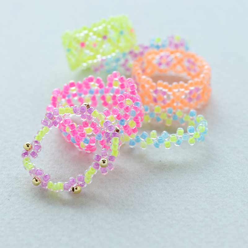 ビーズリングキット(ネオンカラー)