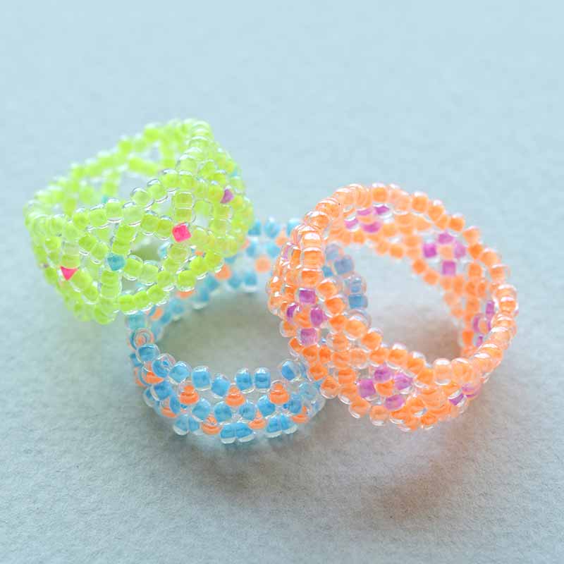 ビーズリングキット(ネオンカラー)