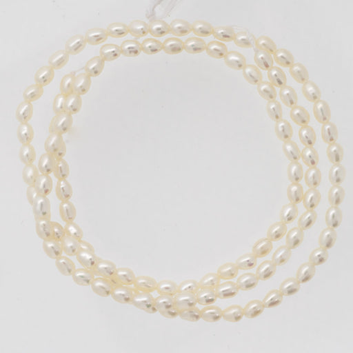 淡水真珠<ライス(タテ穴)> 2.5～3mm