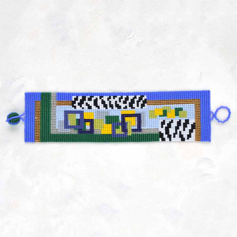 ビーズ織りで作るワイドブレスレット