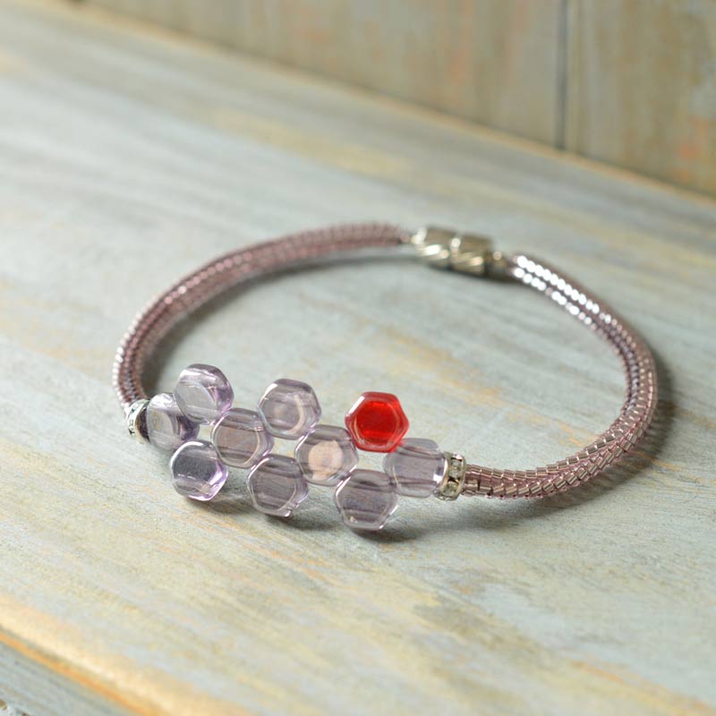 ハニカムビーズとDBSヘリンボーンブレス