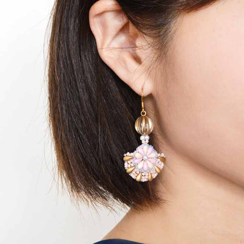 ドロップデュオフラワーのピアス