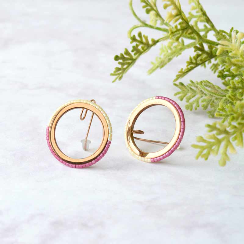 デリカサークルピアス（ツートンカラー）