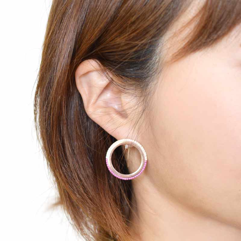 デリカサークルピアス（ツートンカラー）