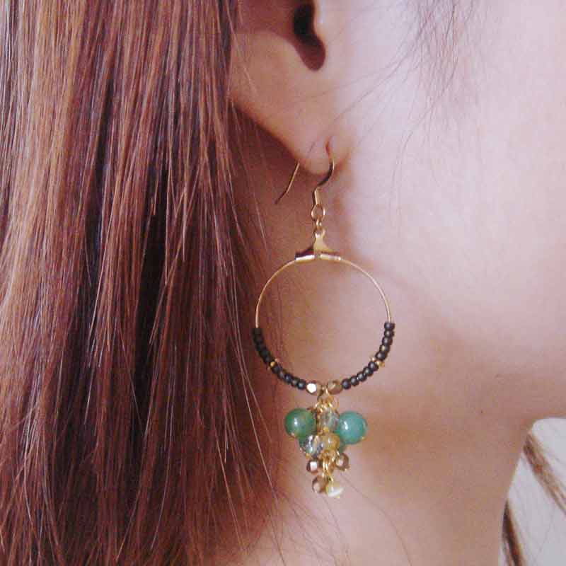 アベンチュリンのループピアス