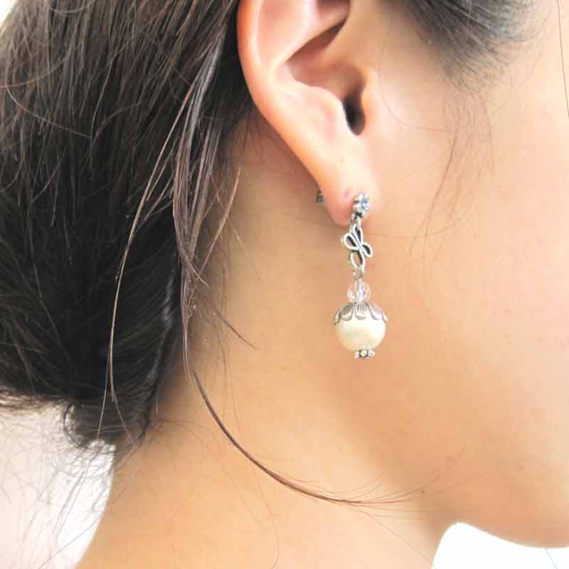コットンパールピアス
