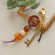 ハンドメイドの無料レシピ「チューブラーペヨーテリングのキーチャーム」