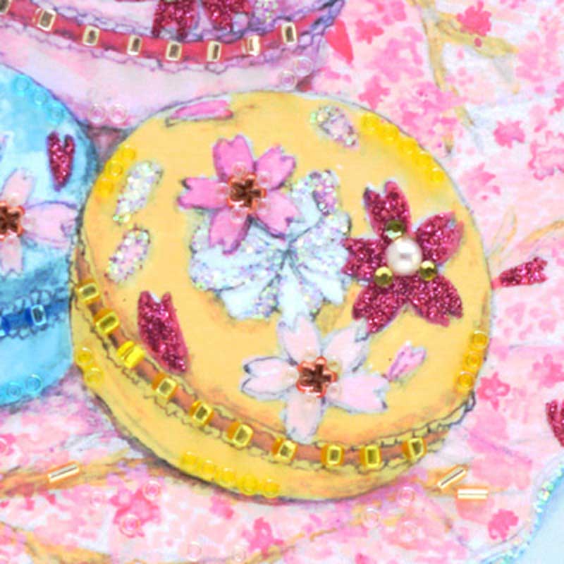 ビーズデコール<桜のマカロン(4月)>