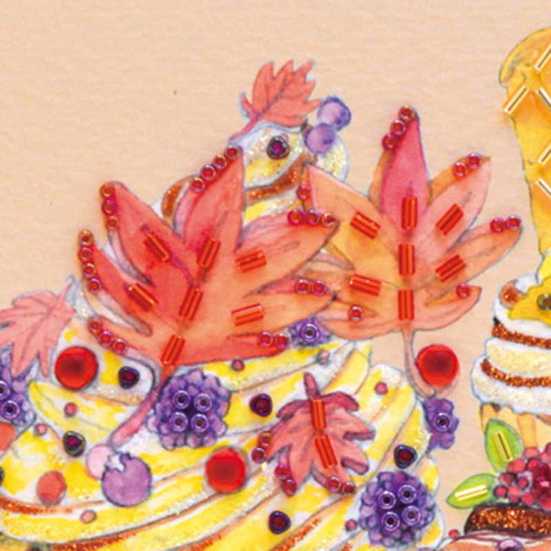 ビーズデコール<秋のカップケーキ(11月)>