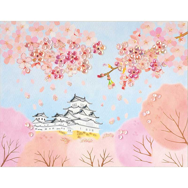 ビーズデコール<桜と城(4月)>