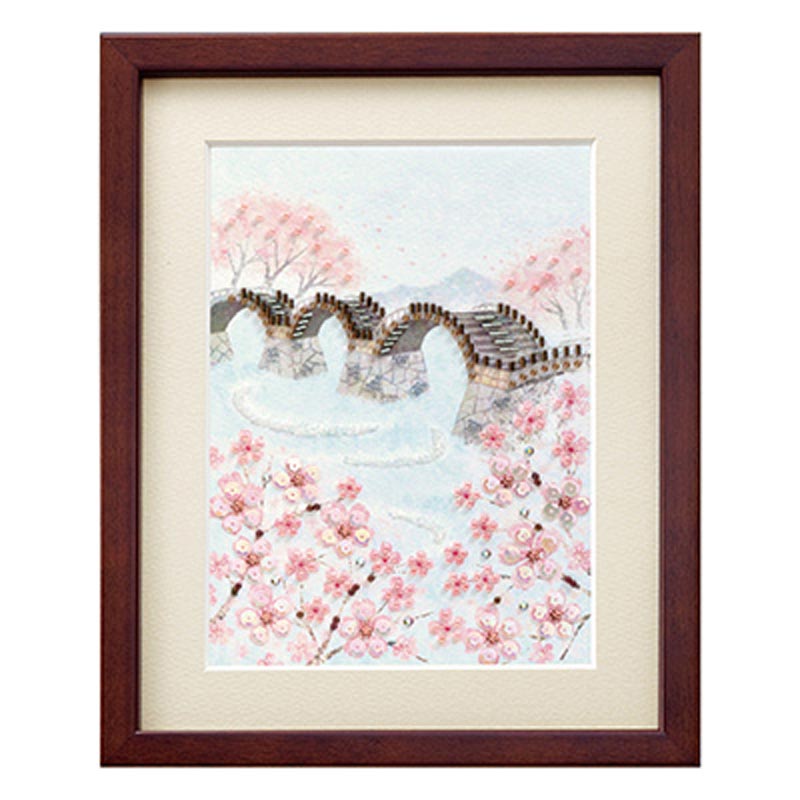 ビーズデコール<桜と橋(弥生・3月)>