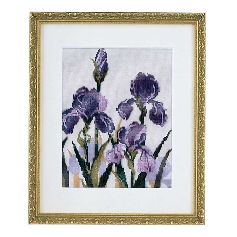 額絵材料セット（花菖蒲）【デリカビーズ織機使用】額付