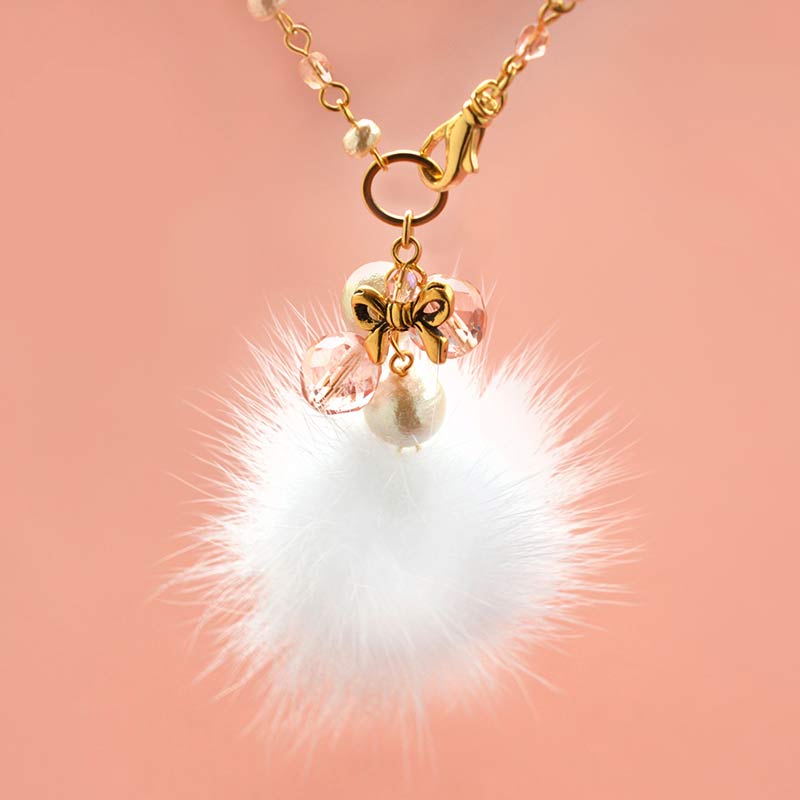 ミンクボールのバッグチャーム