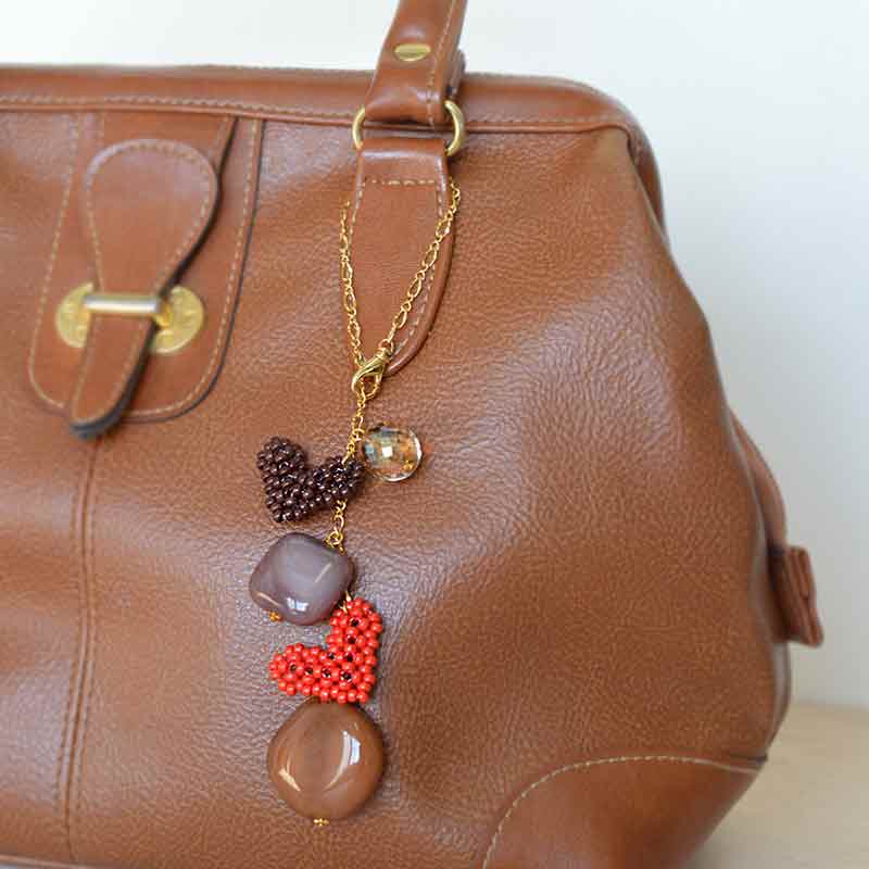 ハートチョコのバッグチャーム