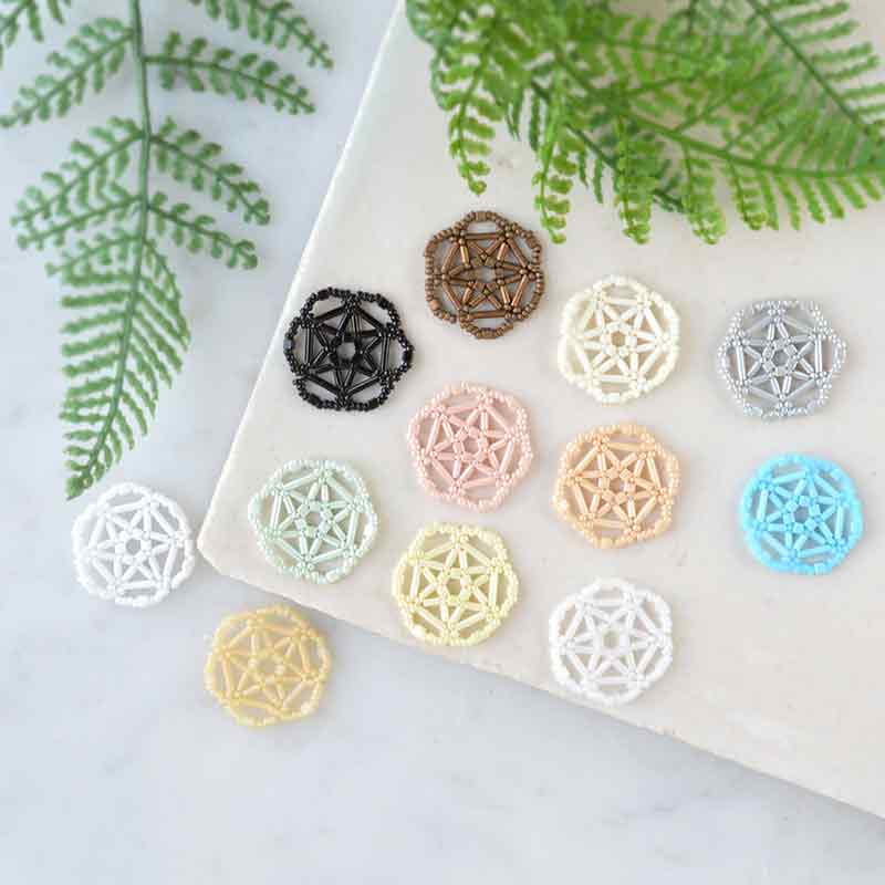 ビーズレーシングモチーフ(スターフラワー）