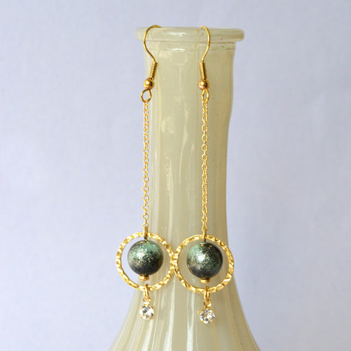 ハンドメイドの材料紹介「「宇宙ビーズのチェーンピアス」の材料」