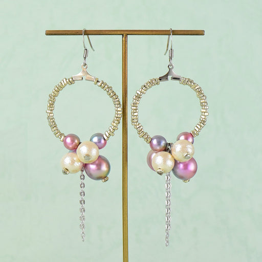 ハンドメイドの材料紹介「「ルシエルパールとコットンパールのピアス(ピンク)」の材料」