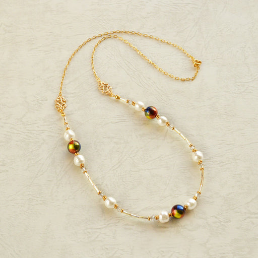 ハンドメイドの材料紹介「「チェッカーパール マルチカラーのネックレス」の材料」