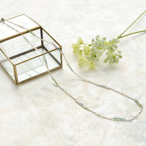 ハンドメイドの材料紹介「「スペーサービーズのチェーンネックレス（ブルー）」の材料」