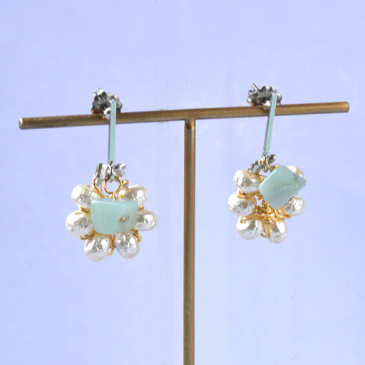 ハンドメイドの材料紹介「「フラワーピアス（アマゾナイト）」の材料」