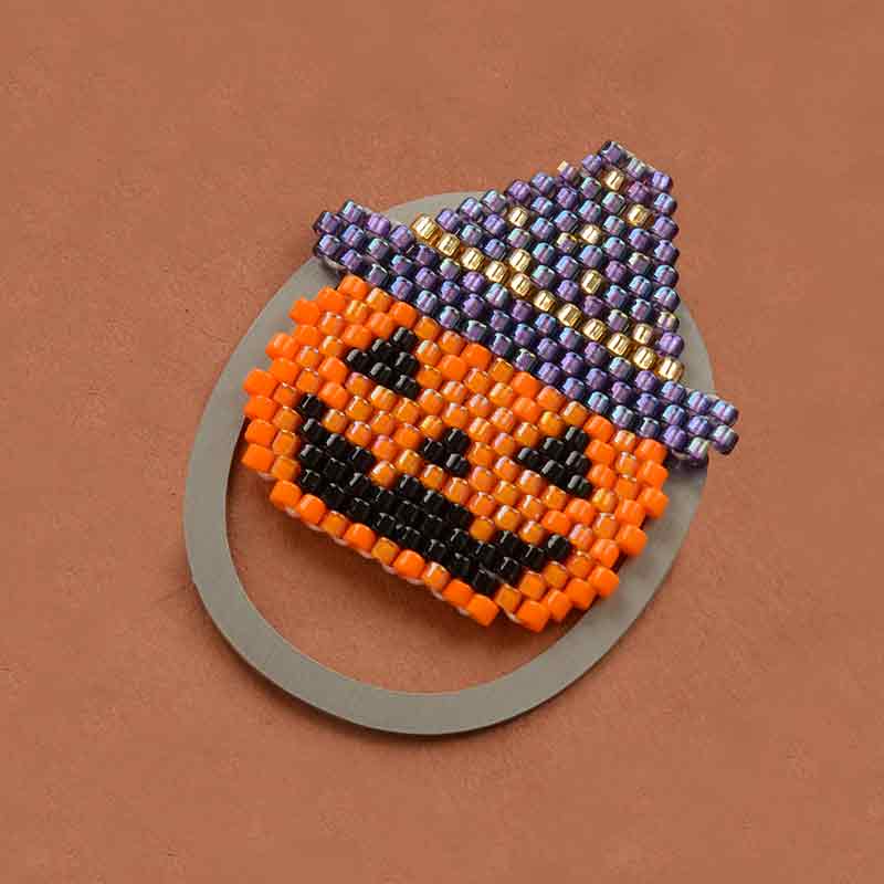 シェイプドステッチで作るハロウィン(パンプキン)クリップ