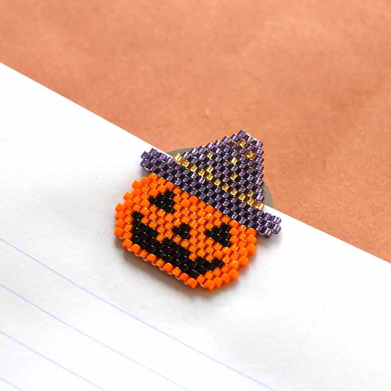 シェイプドステッチで作るハロウィン(パンプキン)クリップ