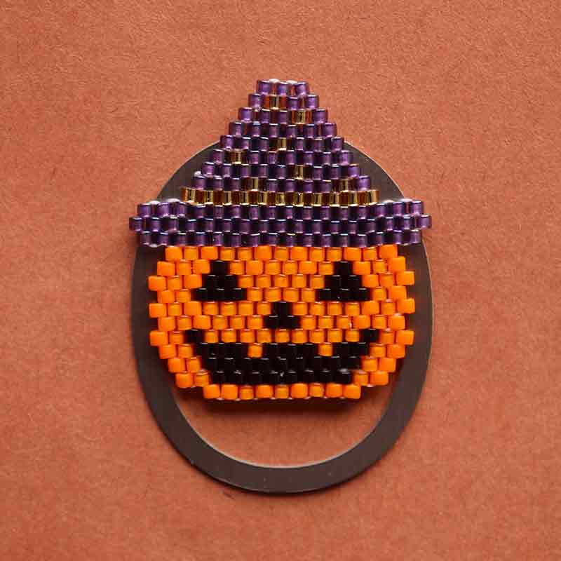 シェイプドステッチで作るハロウィン(パンプキン)クリップ