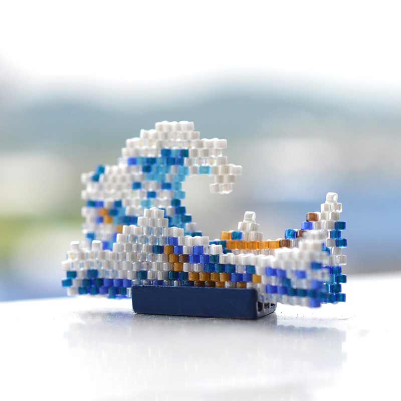 シェイプドステッチで作る神奈川沖浪裏