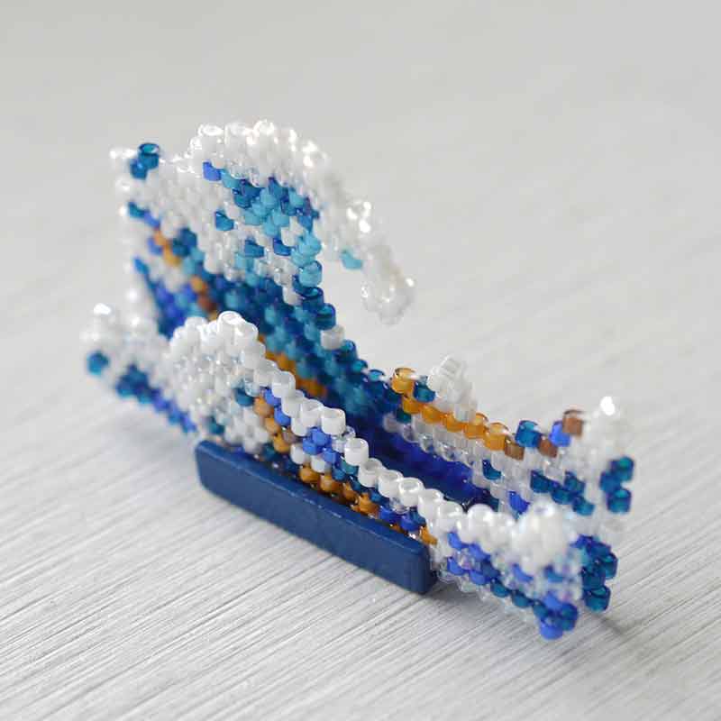 シェイプドステッチで作る神奈川沖浪裏