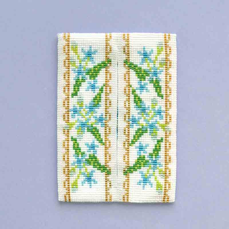 デリカビーズ織りで作るティッシュカバー(ブルースター)
