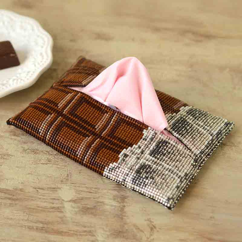 デリカビーズ織りで作るティッシュカバー(板チョコ)
