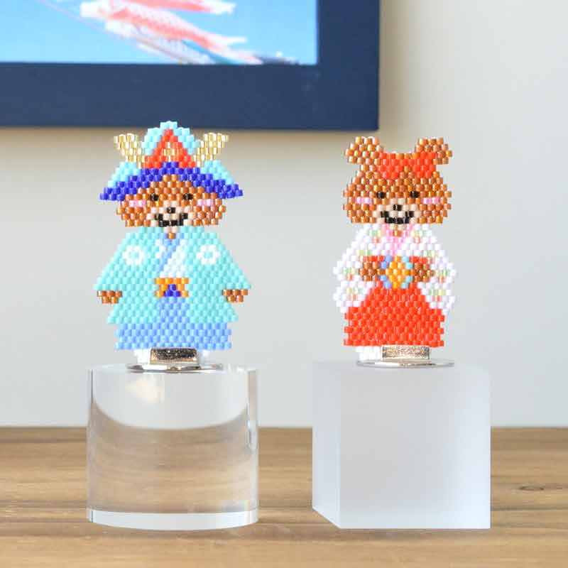 シェイプドステッチで作るくまさんの端午の節句