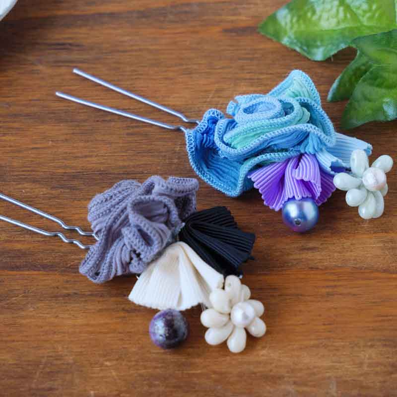 錫色花のかんざし