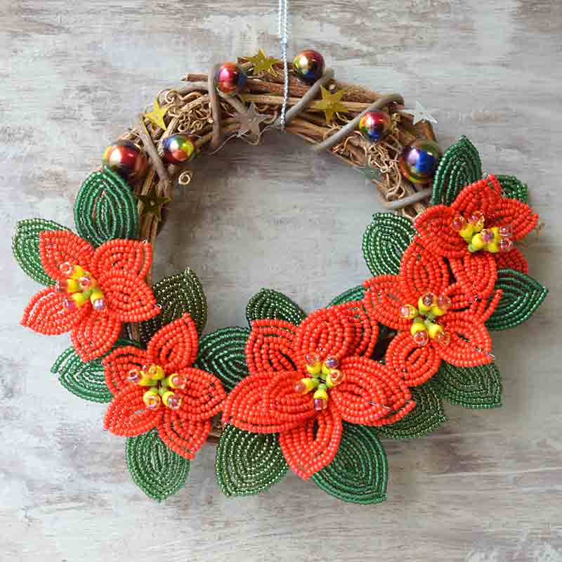 ポインセチアのクリスマスリース