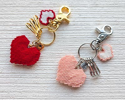 【気まぐれキット】DBMで作るハートモチーフのキーホルダー